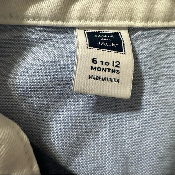 Janie And Jake 6-12 months blue and red long sleeve polo - Picture 3 of 3